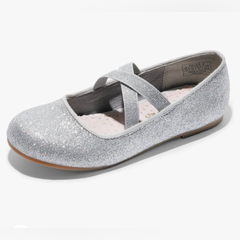 Dream Pairs Silver Glitter Shoes Big Girls Size 5 Fancy Wedding Dance